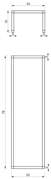 Fali törölközőtartó 78x23 cm fekete