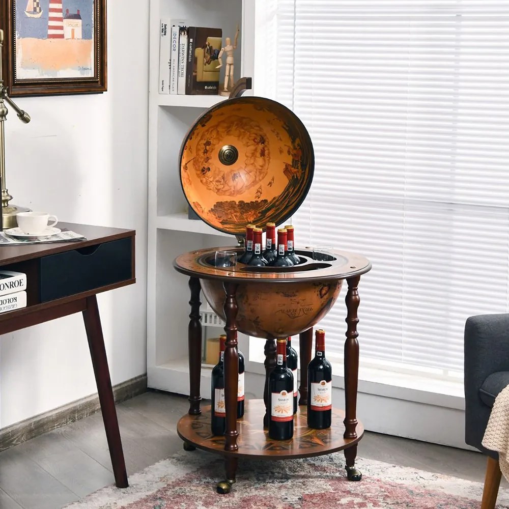 Földgömb alakú bárszekrény