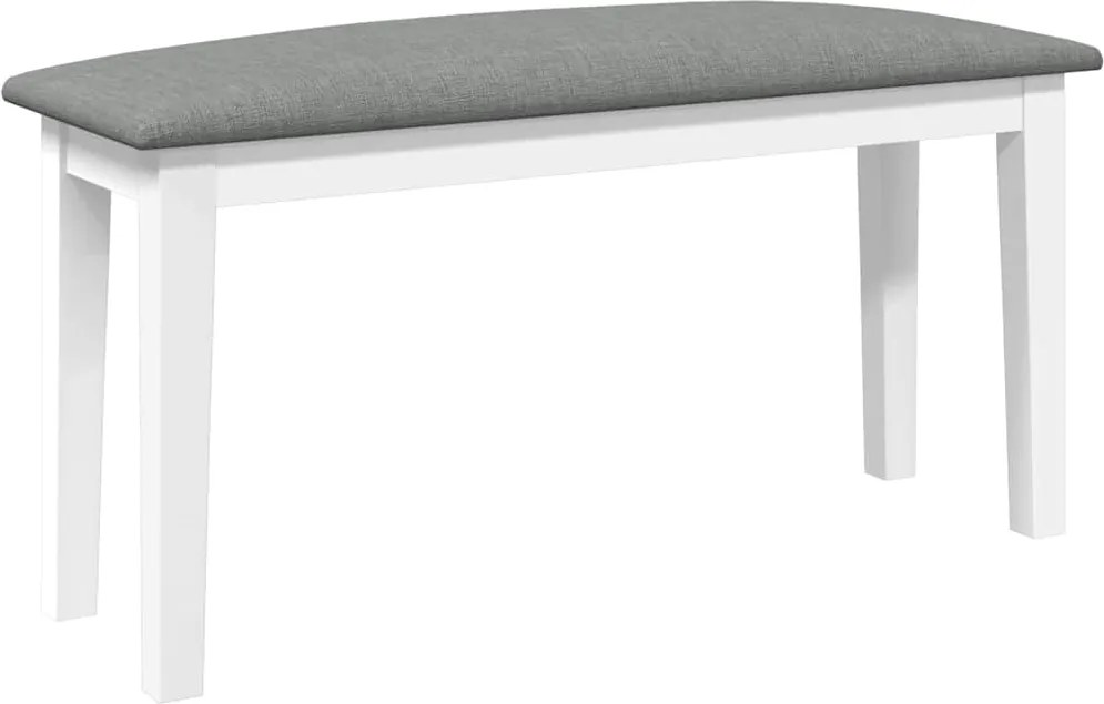 vidaXL fehér tömörfa gumiból pad 90 cm