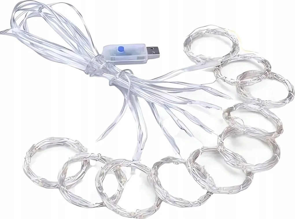 Foxter 2279 karácsonyi fényfüggöny Usb Led, IP65, távirányítóval, többszínű
