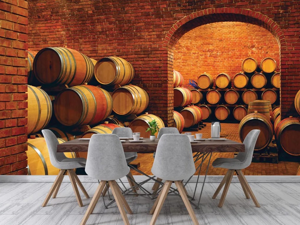 Fotótapéta Wine Barrels in the Wine Vault, 368 x 254 cm