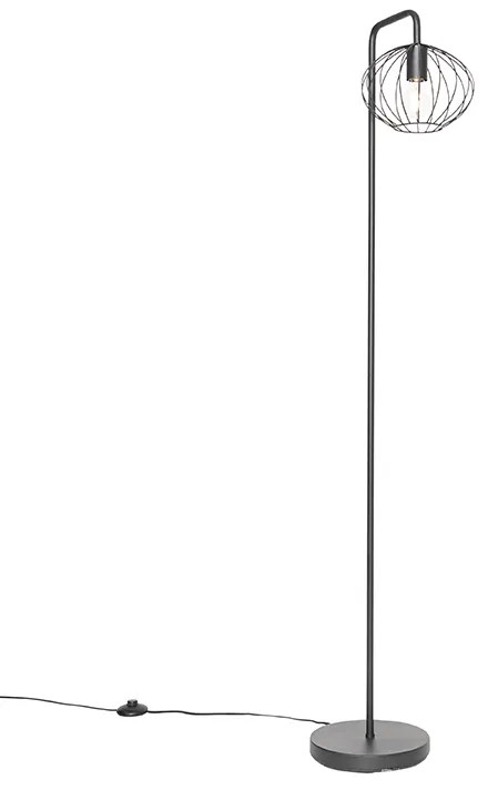 Ipari állólámpa fekete 23 cm - Margarita