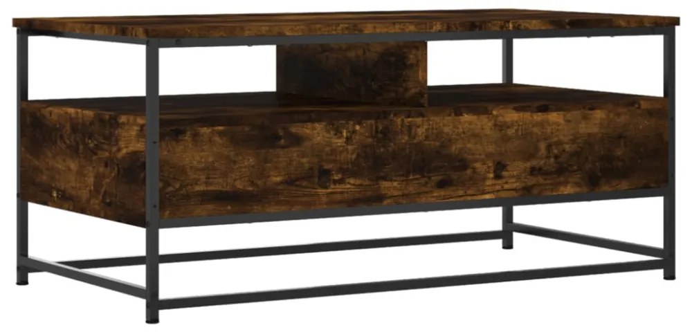füstös tölgy színű szerelt fa dohányzóasztal 100 x 51 x 45 cm