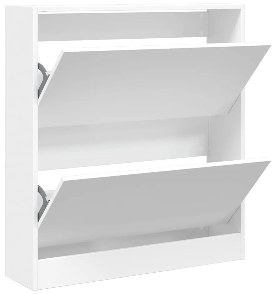 fehér szerelt fa cipőszekrény 80 x 21 x 87,5 cm