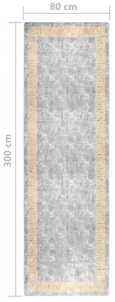 szürke csúszásmentes mosható szőnyeg 80 x 300 cm