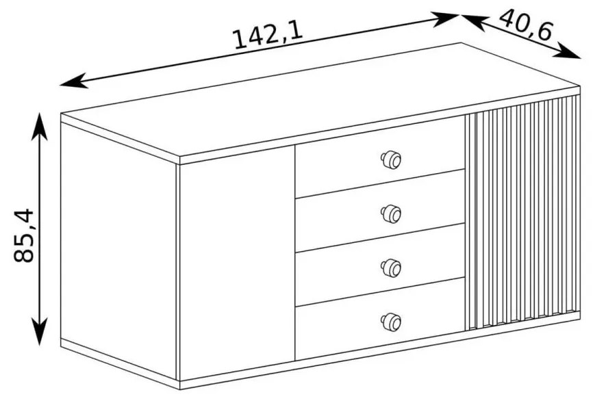 Komód Claudi 04 (artisan tölgy). Akció -18%. 1055488