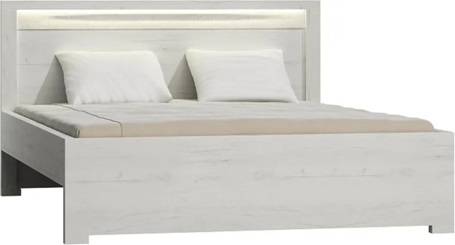 Ágy, kőris fehér, 160x200, INFINITY I-19