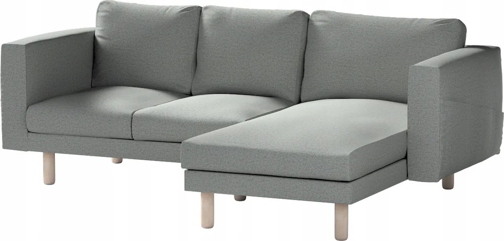 Dekoria Norsborg 3 személyes kanapé huzat Ikea sezlonnal kék