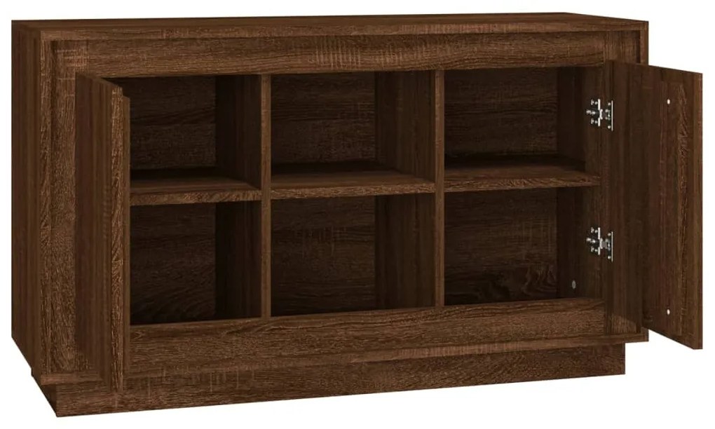 barna tölgyszínű szerelt fa tálalószekrény 102 x 35 x 60 cm