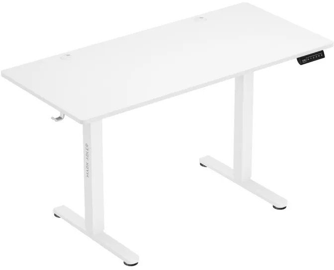 Állítható magasságú íróasztal, elektromos magasságállítással, 120 cm x 60 cm, memória funkcióval, fehér