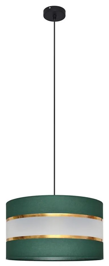 Csillár zsinóron HELEN 1xE27/15W/230V átm. 35 cm zöld/arany