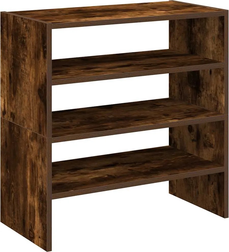vidaXL 2 db füstös tölgy cipőtartó állvány halmozható 60 x 30 x 30,5cm