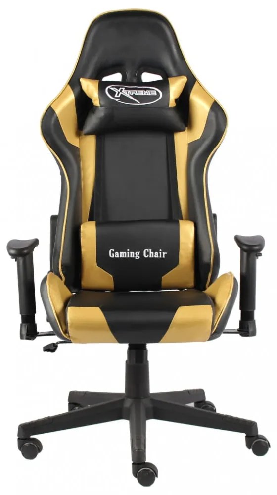 aranyszínű PVC forgó gamer szék
