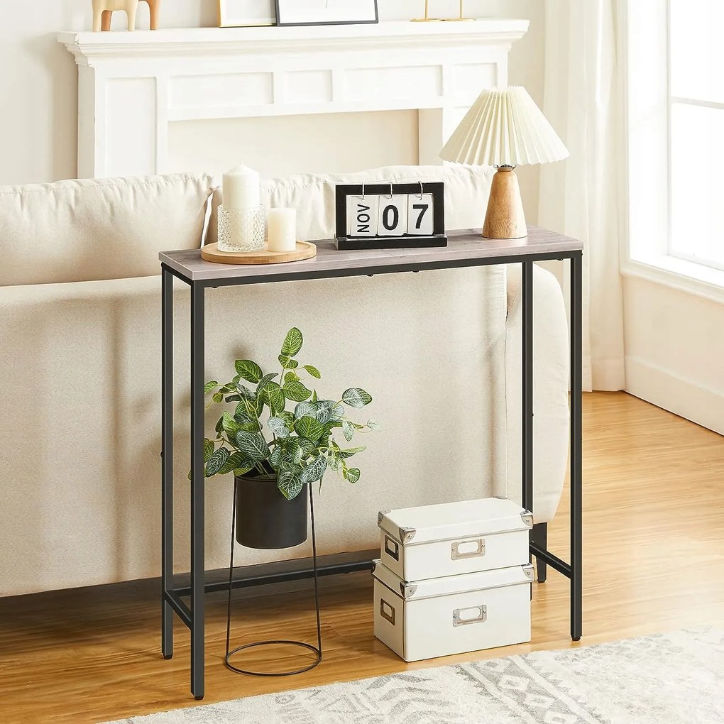 Nappali előszoba asztal fém keret bézs árnyalatok 75x75X24cm Prémium