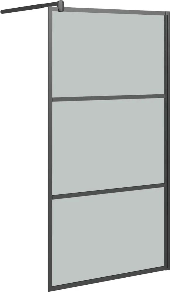 vidaXL fekete sötét ESG üveg zuhanyfal 100x195cm