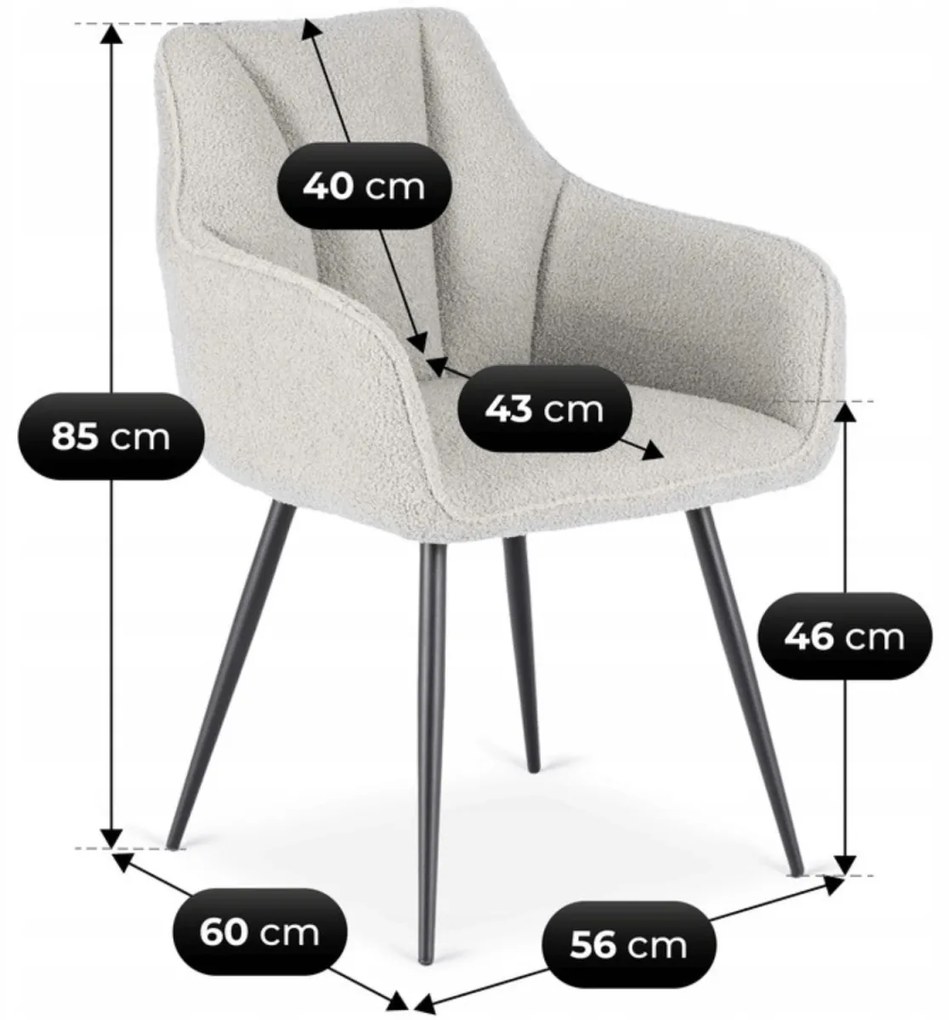 Szürke Bouclé Étkezőszék. NAWARA