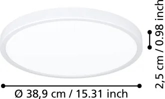 Eglo 901309-LED Mennyezeti lámpatest FUEVA LED/17W/230V 2700/4000/6500K átm.38,9 cm fehér