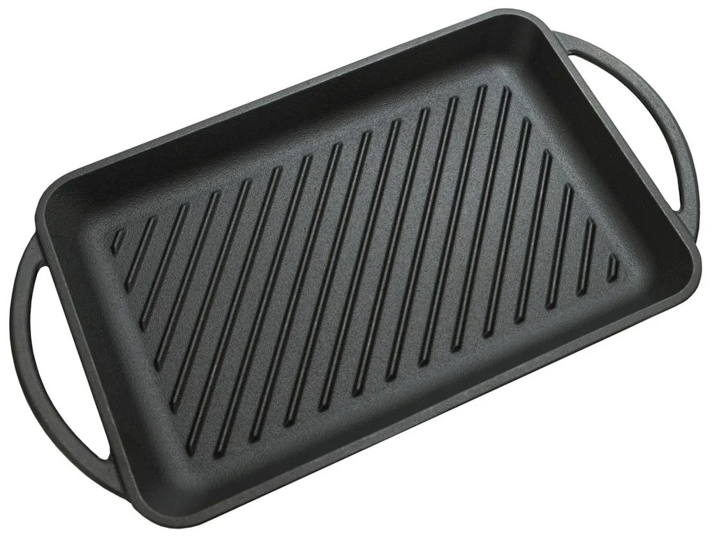 Cattara 13062 Grill serpenyő fogantyúval öntöttvas, 33 x 21,5 cm