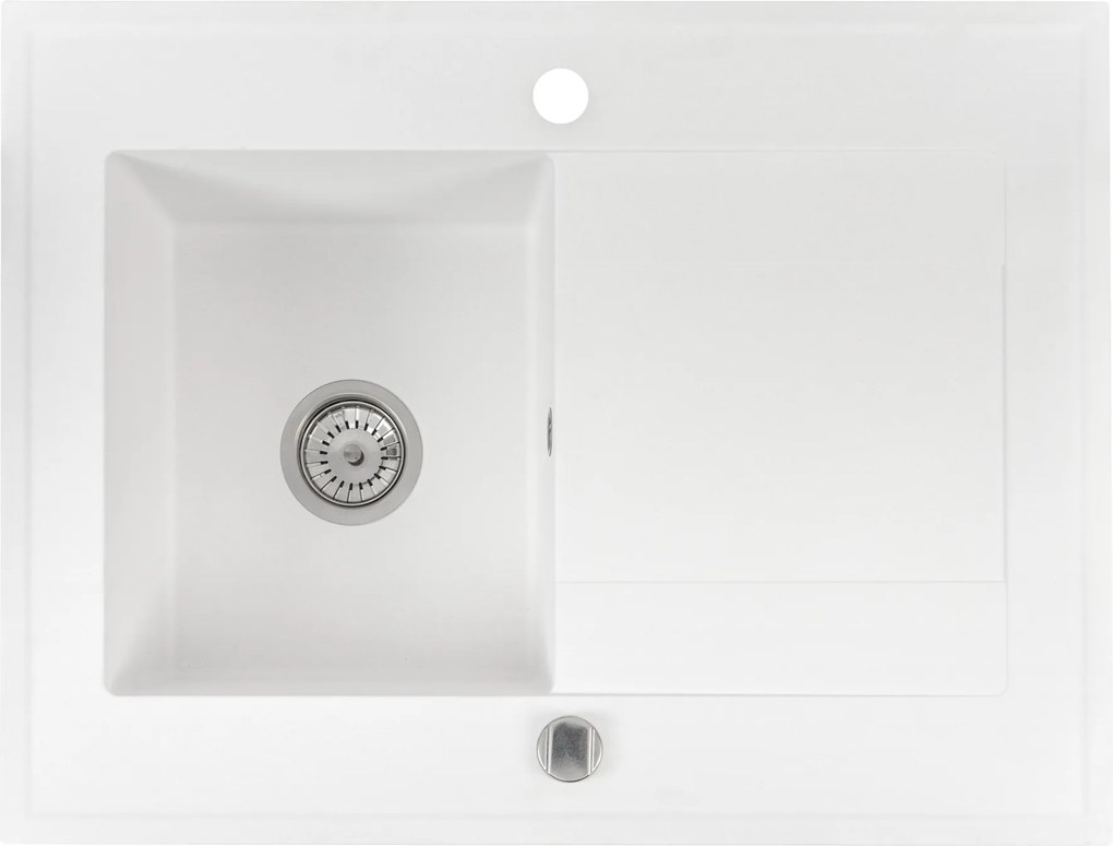 Grande 10 Gránit mosogató Egymedencés konyhai mosogató, fehér