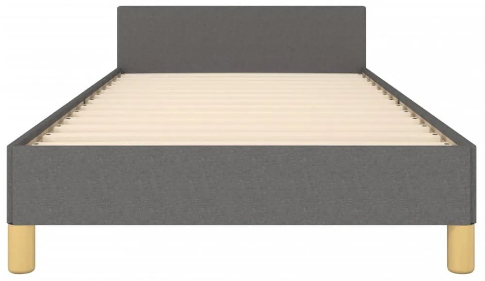 sötétszürke szövet ágykeret matrac nélkül 80x200 cm