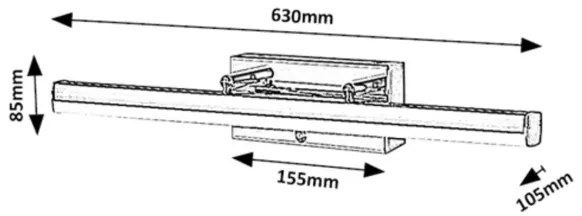 Rabalux 75017 - TURGON LED 20W 230V érintős, állítható tükörvilágítás