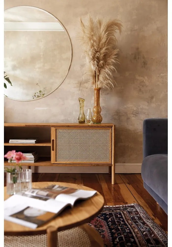 Tölgyfa TV-állvány 204x64 cm Pola - The Beds