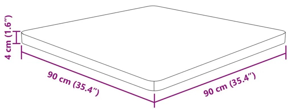 világosbarna kezelt tömör tölgyfa négyzet asztallap 90x90x4 cm