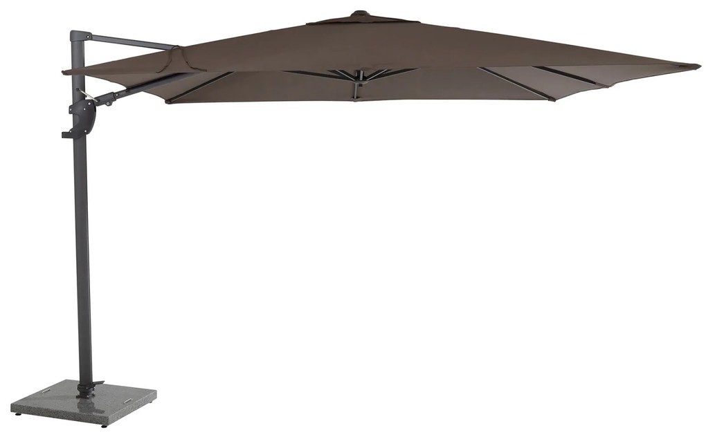 Horizon Premium slnečník 300x300 cm sivohnedý + záťaž a ochr. plachta