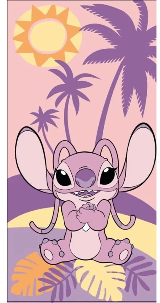 Disney Lilo és Stitch, A csillagkutya Angel Paradise fürdőlepedő, strand törölköző 70x140cm (Fast Dry)