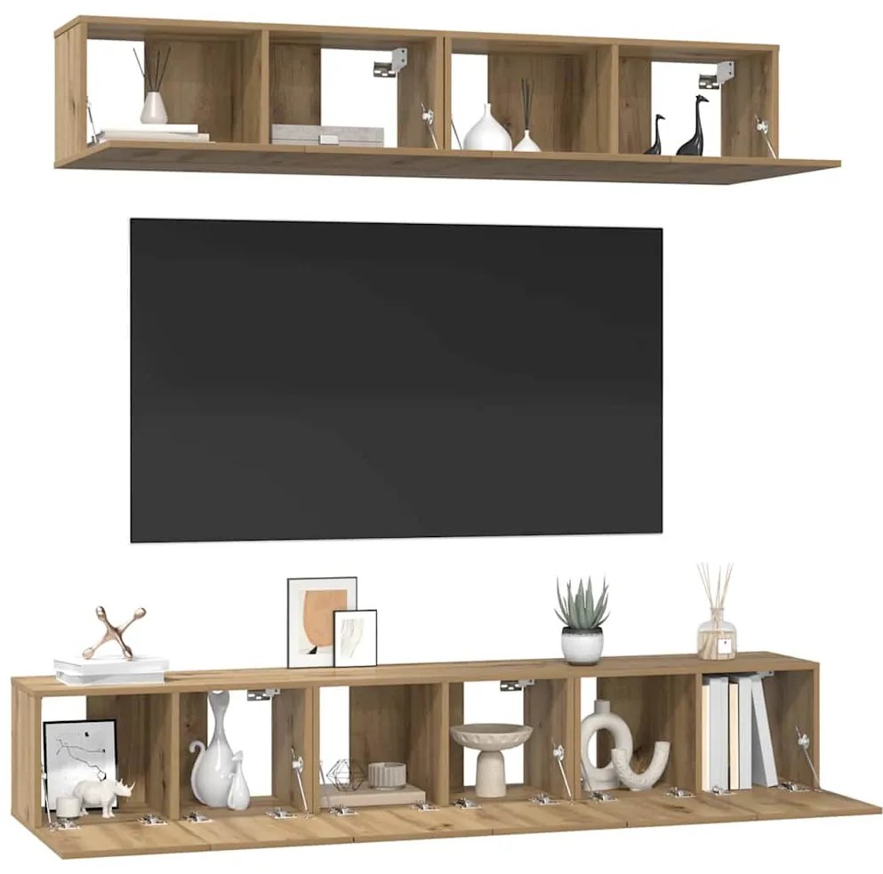 TV Szekrény Szett 5 pcs kézműves tölgy Közepes 80 x 30 x 30 cm