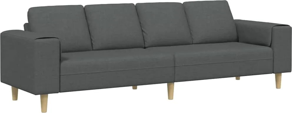 vidaXL Nappali Kanapé Sötétszürke 250 x 77 x 76 cm Poliészter