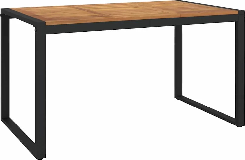 vidaXL tömör akácfa kerti asztal U-alakú lábakkal 140 x 80 x 75 cm