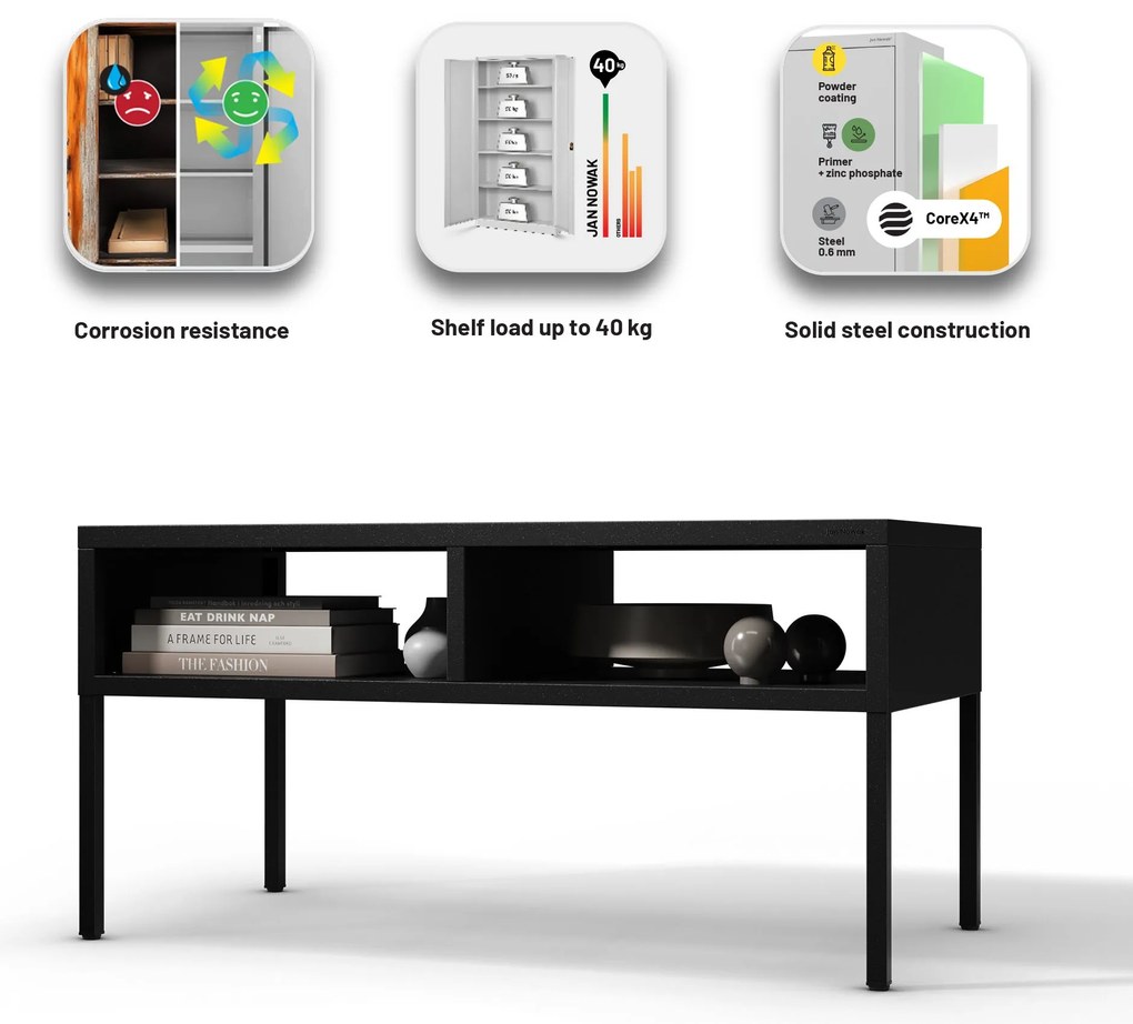 MATTEO dohányzóasztal 900 x 450 x 450 mm, fekete