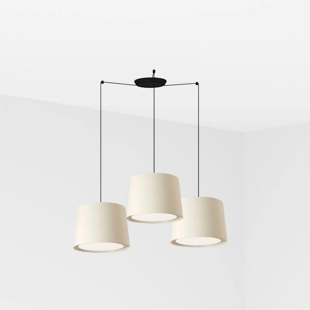 Faro Conga függeszték fehér 3xE27, textil/papirusz, állítható magasságú