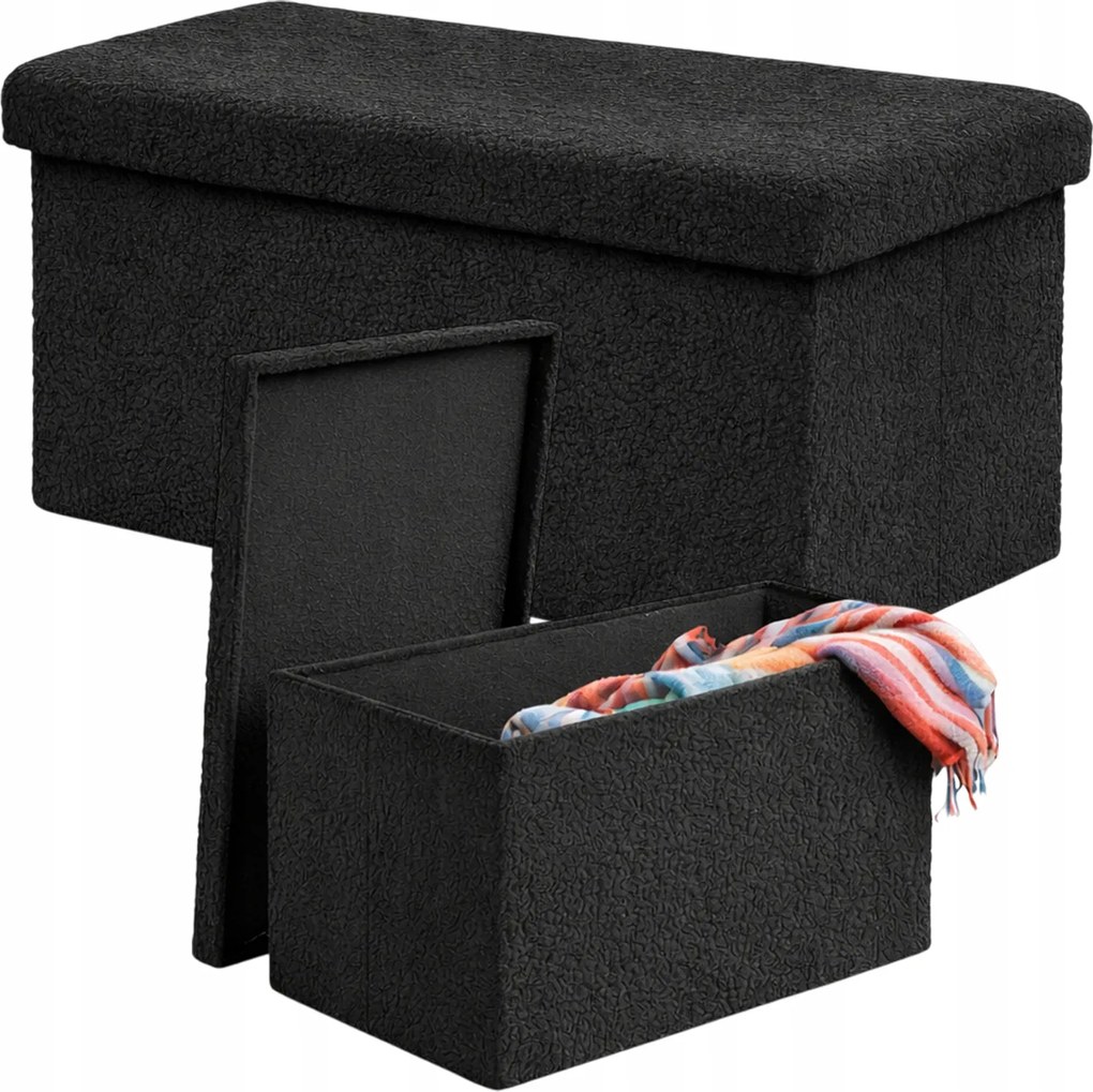 Puff tárolórekesszel puff összecsukható ülőke zárható láda XXL