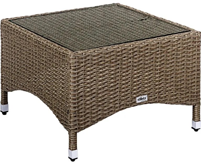 STILISTA Kerti asztal 58 x 58 cm polyrattan krém