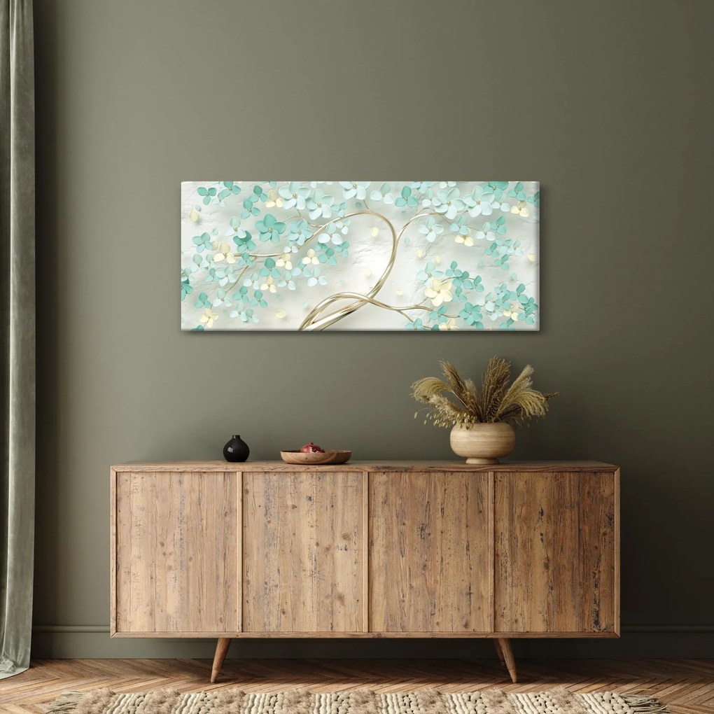 Kép - Arany virágzó fa (120x50 cm)