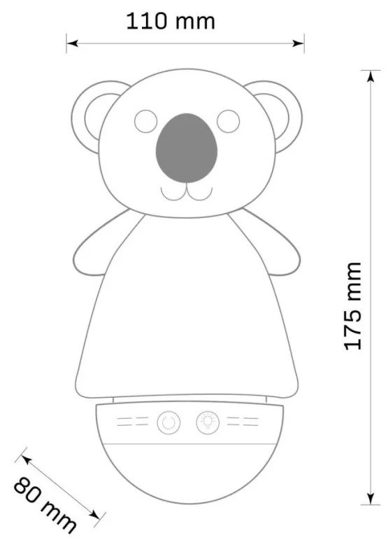 Polux KOALA 326782 Asztali lámpa 1x5W/LED RGB IP20