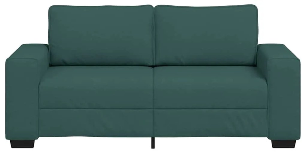 kétszemélyes sötétzöld szövet kanapé 140 cm