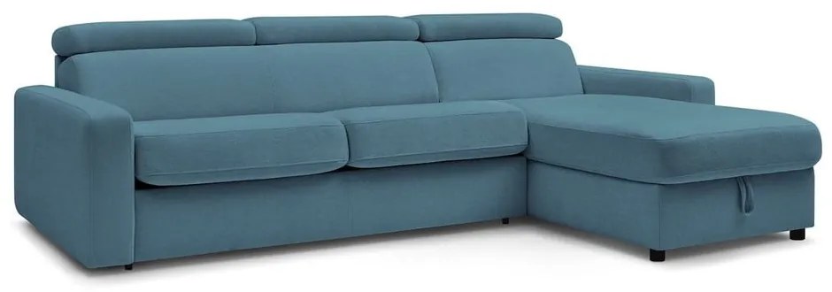 Kék kinyitható sarokkanapé (variálható) Monaco – Bobochic Paris