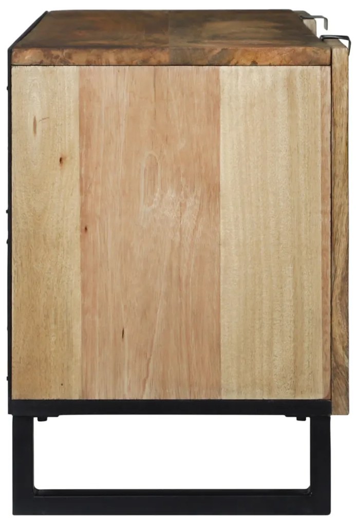 TV szekrény, 105x33.5x46 cm, natúr tömör mangófából és mérnöki fából.