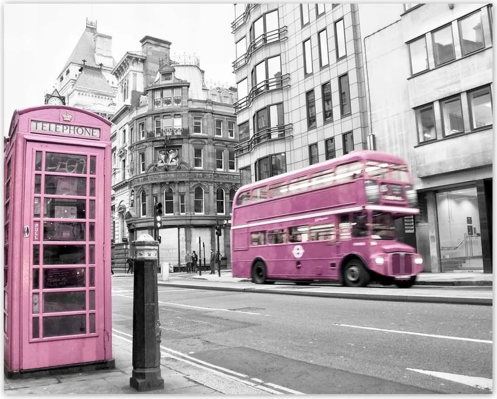 Poszterek 50x40 Púderrózsaszín busz