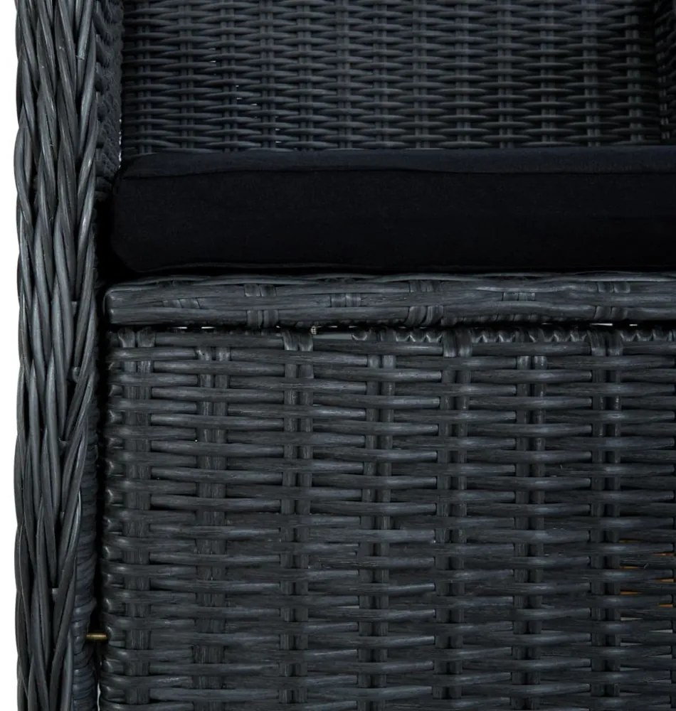 vidaXL 9 részes sötétszürke polyrattan kültéri étkezőszett párnákkal
