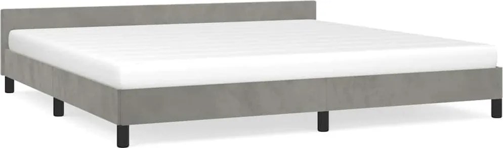 vidaXL világosszürke bársony ágykeret matrac nélkül 200 x 200 cm