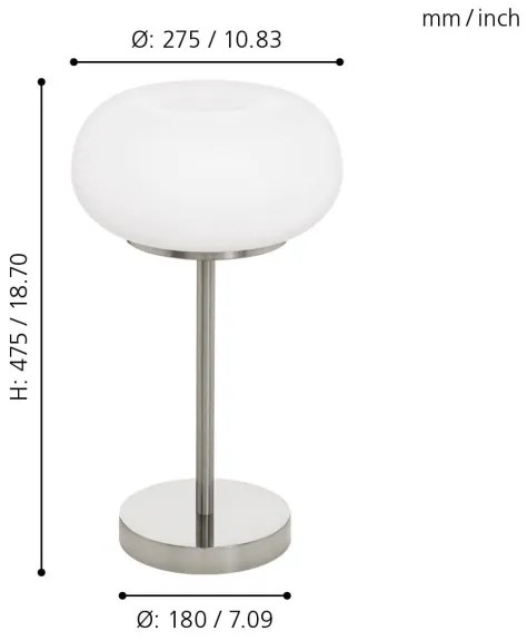 Eglo 98658 - OPTICA-C LED RGB asztali lámpa, 16W, 230V, dimmelhető