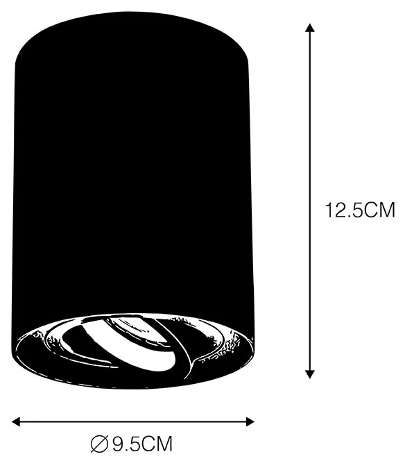 Okos felületre szerelhető spotlámpa fehér és acél dönthető WiFi GU10-zel - Rondoo up