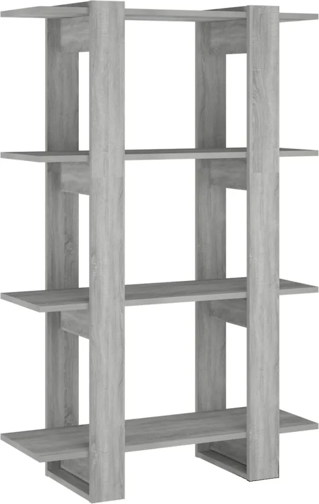 vidaXL szürke sonoma színű térelválasztó könyvszekrény 80x30x123,5 cm