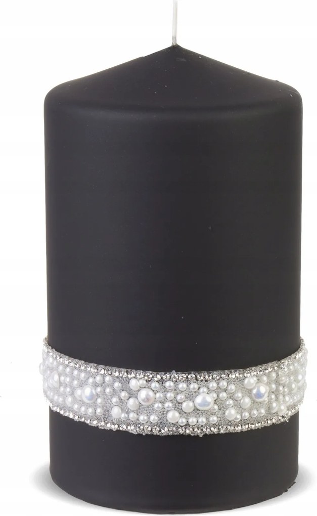 Hagyományos paraffin gyertya fekete karácsonyi dekoráció Artpol 131290