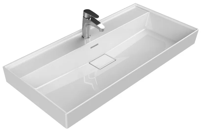 TMP LUX 100 fali fürdőszobabútor - CeraStyle SHARP 37500 mosdóval - 100 x 48 cm