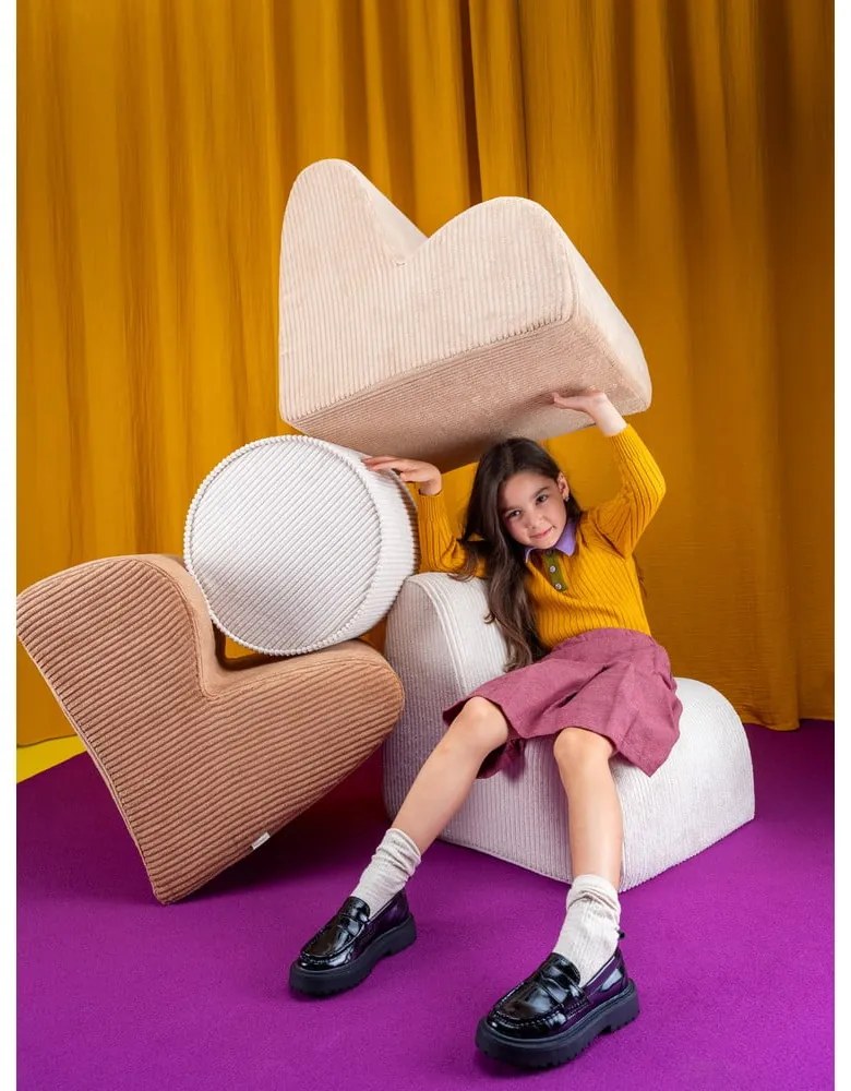 Krémszínű kordbársony gyerek fotel Cloud – Wigiwama